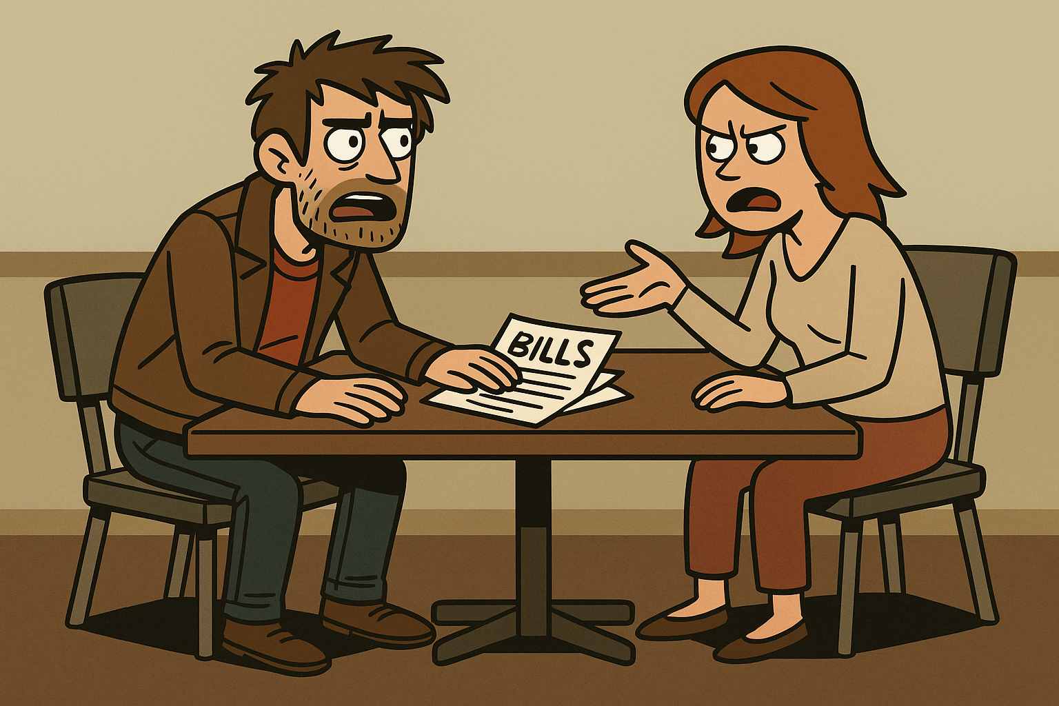 Pareja discutiendo por problemas financieros